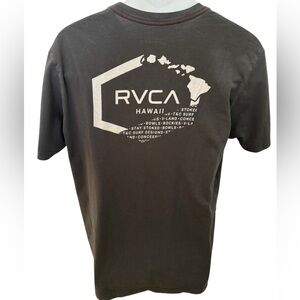 RVCA Hawaii Surf Charcoal Graphic Tee Shirt Regular Fit Men M Medium
